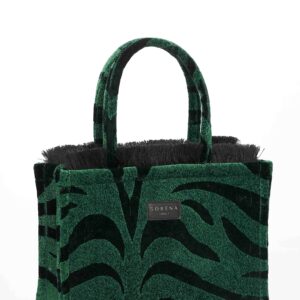 Alternative view of ANIMAL VELVET PETROL MEDIUM TOTE BAG