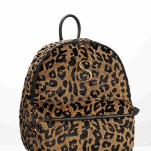 Alternative view of LEOPARD VELVET BROWN BACKPACK