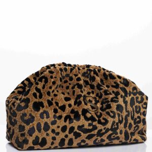 Alternative view of LEOPARD VELVET BROWN BUCKET BAG