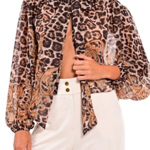LEOPARD PRINT BLOUSE -WECOSS