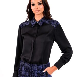 SATIN SHIRT WITH SNAKE PRINT ON THE COLLAR-WECOSS