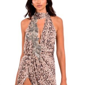 LUXURY SNAKE PRINT DRESS-WECOSS