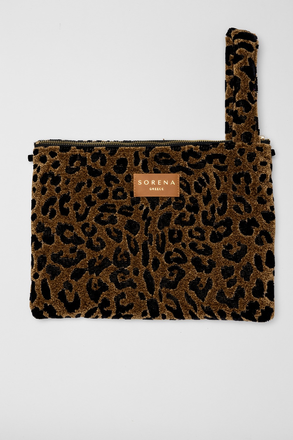 LEOPARD VELVET BROWN CLUTCH-SORENA - Image 2