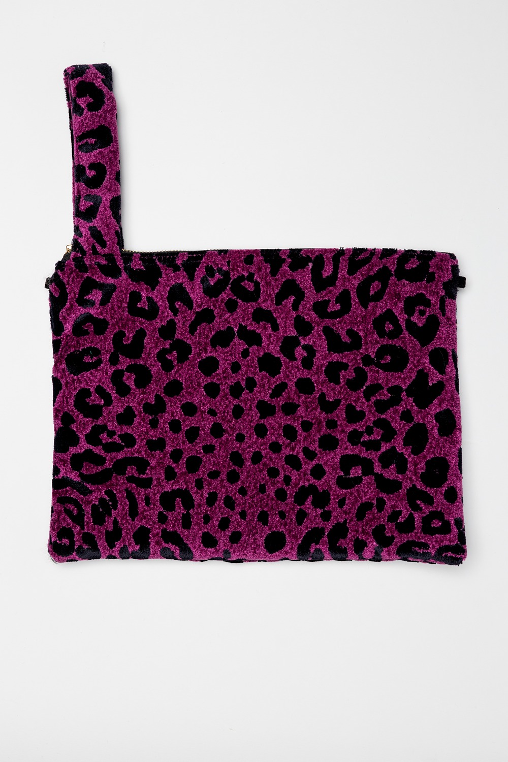LEOPARD VELVET MAGENTA CLUTCH-SORENA - Image 3