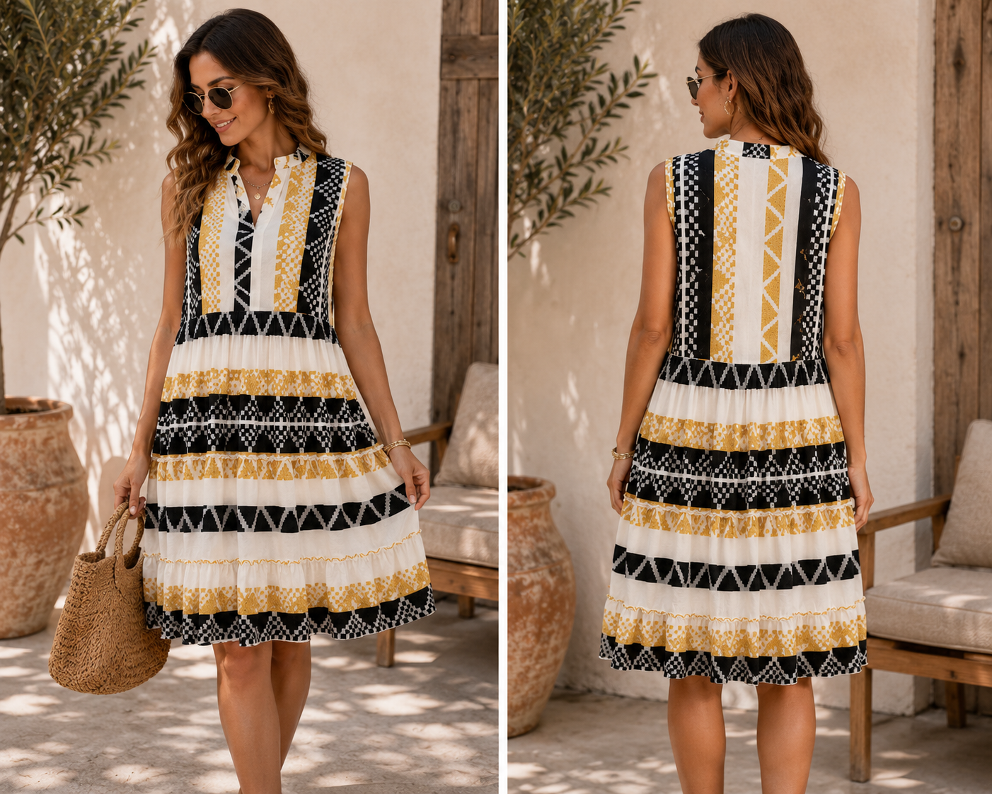Aphaia Resort Wear Santorini Mosaic Dress